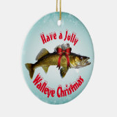 Keramisch sieraadje met "Jolly Walleye" Keramisch Ornament (Rechts)