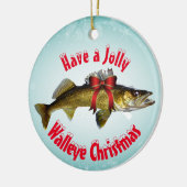 Keramisch sieraadje met "Jolly Walleye" Keramisch Ornament (Links)