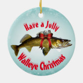 Keramisch sieraadje met "Jolly Walleye" Keramisch Ornament (Achterkant)