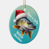 Keramisch sieraadje met "Jolly Walleye" Keramisch Ornament (Rechts)