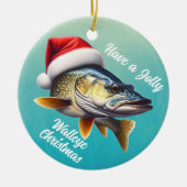 Keramisch sieraadje met "Jolly Walleye" Keramisch Ornament (Voorkant)