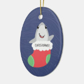 Keramisch sieremeel voor luiende haaien keramisch ornament (Links)