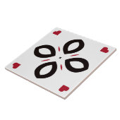 Keramisch tegel - rood en zwart Patroon op Wit Tegeltje (Zijkant)