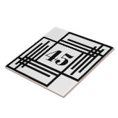 Keramisch tegeltje - Art Deco House/Akelkamernumme (Zijkant)