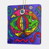 Keramisch vierkant keramisch ornament (Links)