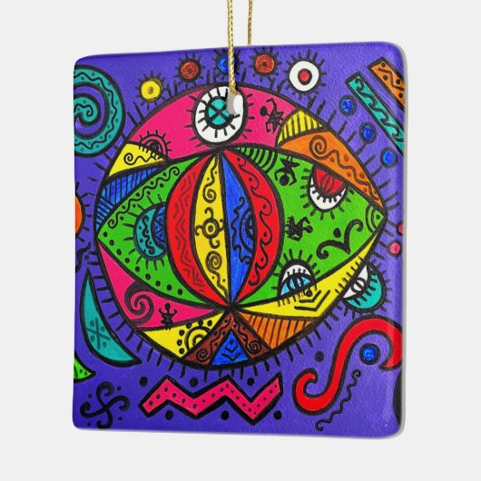 Keramisch vierkant keramisch ornament (Links)