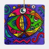 Keramisch vierkant keramisch ornament (Achterkant)