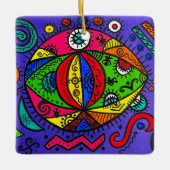 Keramisch vierkant keramisch ornament (Voorkant)