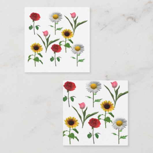 Keramisch zapeltegel 4,25 x 4,25, klein vierkante visitekaartje (Voorkant / Achterkant)