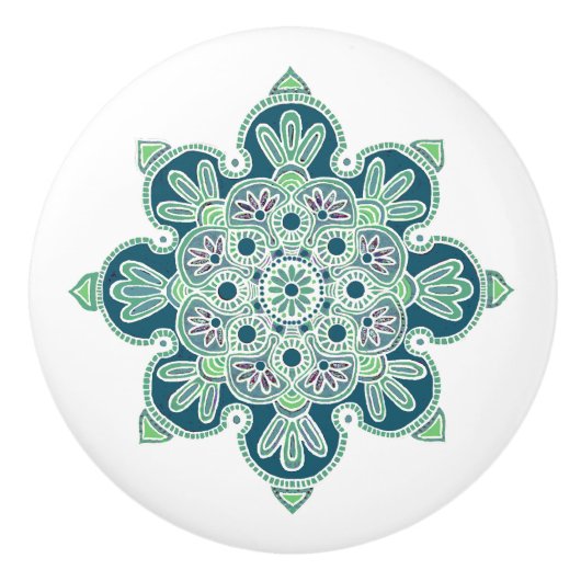 Keramische aantrekkingskracht/knop met groen medai keramische knop (Voorkant)