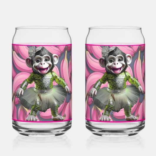Keramische Apenfrisdrankglas Blikvorm Glas (Voorkant)