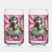 Keramische Apenfrisdrankglas Blikvorm Glas (Achterkant)