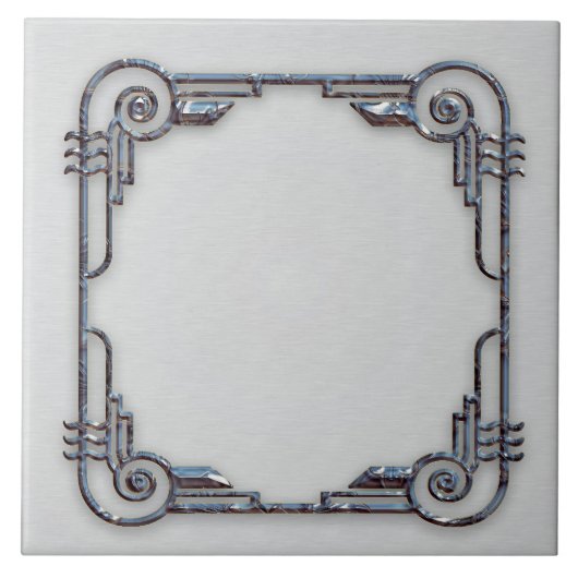 Keramische Art Deco Lijst Tegel. Tegeltje (Voorkant)