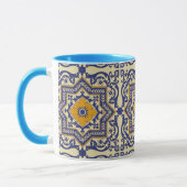 Keramische Azulejo Style Blue Oranje Mok (Links)