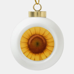 Keramische bal Kerst ornament - zonnebloem