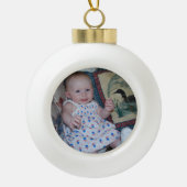 Keramische bal kerstboom ontwerp met Schattigee fo Ornament (Voorkant)