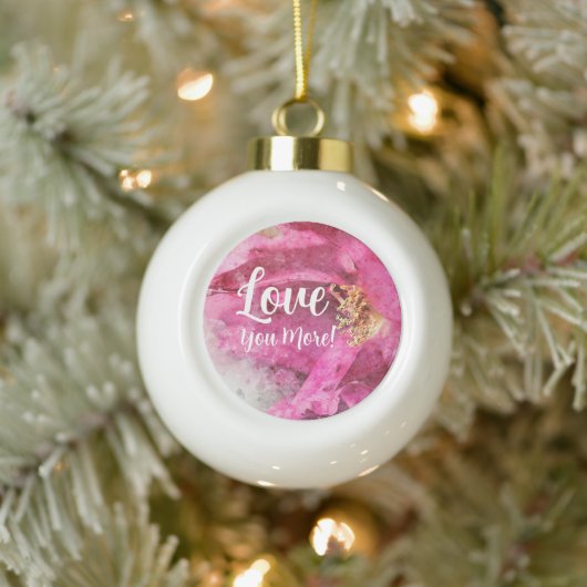 Keramische bal kerstversiering - "Love You More" Keramische Bal Ornament (Boom)