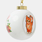 Keramische bal opknoping Kerstmis kitten decoratie (Links)