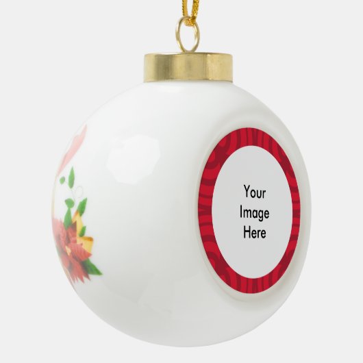 Keramische Ball Red Lijst Ornament! Keramische Bal Ornament (Links)