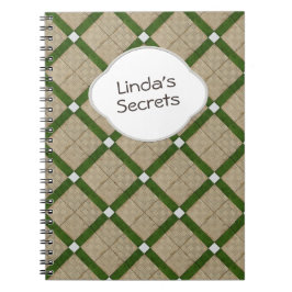 Keramische betonnen tegels diagonaal groene grijze notitieboek