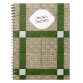 Keramische betonnen tegels groene grijze tekst notitieboek (Voorkant)