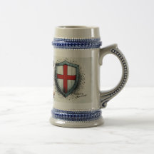 Keramische bier mok met Crusader Knight design