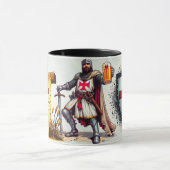 Keramische bier mok met Crusader Knight design (Midden)