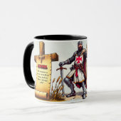 Keramische bier mok met Crusader Knight design (Voorkant links)