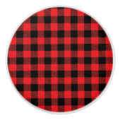 Keramische Buffalo Plaid Knop (Voorkant)