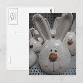 Keramische bunny Head Briefkaart (Voorkant / Achterkant)