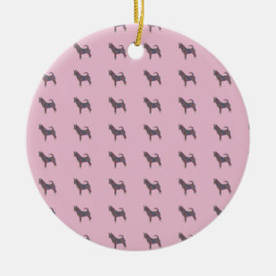 Keramische cirkelornament met chihuahua-patroon keramisch ornament
