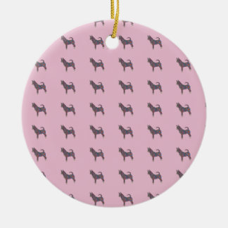 Keramische cirkelornament met chihuahua-patroon keramisch ornament