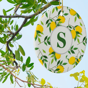 Keramische Citroen Sierdecoratie met Initialen – C Keramisch Ornament
