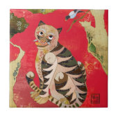 Keramische Deco Tile van de Mapaart en van de Tijg Tegeltje (Voorkant)