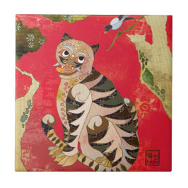 Keramische Deco Tile van de Mapaart en van de Tijg Tegeltje