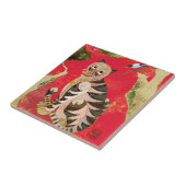 Keramische Deco Tile van de Mapaart en van de Tijg Tegeltje (Zijkant)