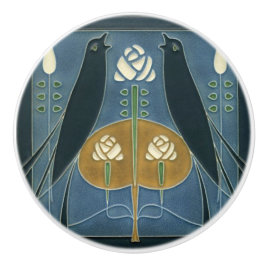 Keramische deur en kast Knobs - Vogels Rozen Keramische Knop