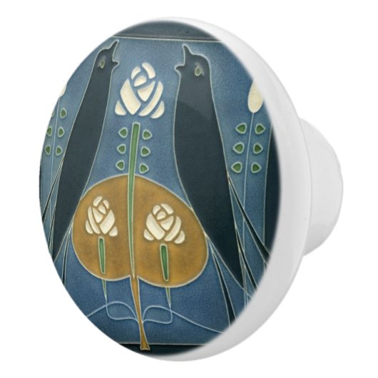 Keramische deur en kast Knobs - Vogels Rozen Keramische Knop (Rechts)