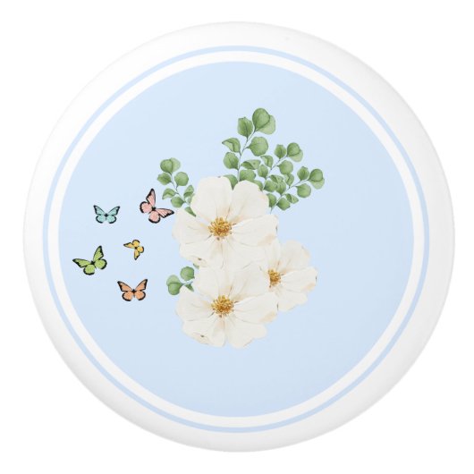 Keramische deurknop - Floral Keramische Knop (Voorkant)