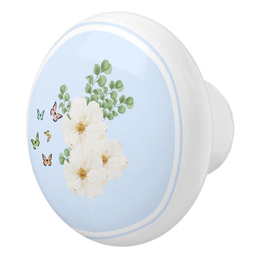 Keramische deurknop - Floral Keramische Knop (Rechts)