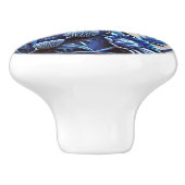 Keramische draaiknop met Scottish Thistles Design Keramische Knop (Zijkant)