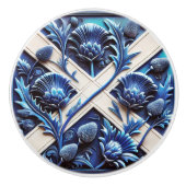 Keramische draaiknop met Scottish Thistles Design Knop (Voorkant)