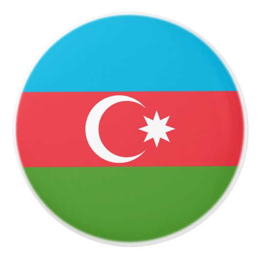 Keramische draaiknop met vlag van Azerbeidzjan Keramische Knop (Voorkant)