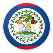 Keramische draaiknop met vlag van Belize Keramische Knop (Voorkant)