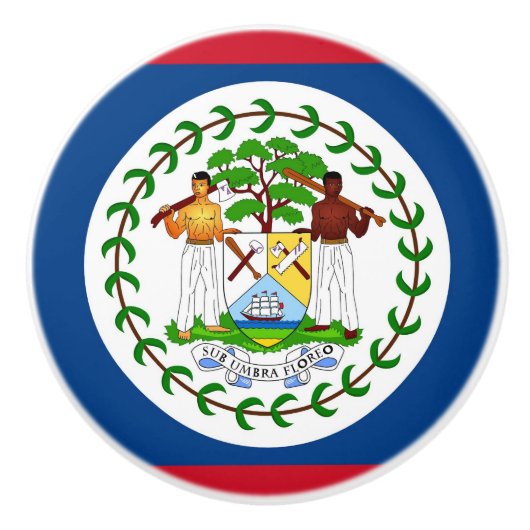 Keramische draaiknop met vlag van Belize Knop (Voorkant)