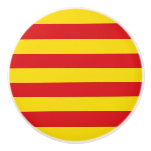 Keramische draaiknop met vlag van Catalonië Keramische Knop (Voorkant)
