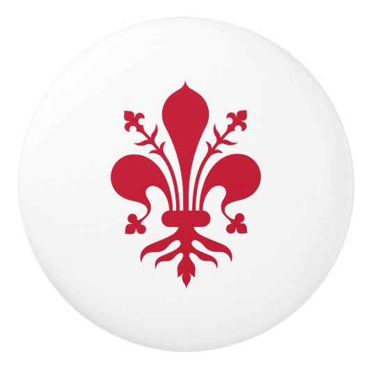 Keramische draaiknop met vlag van Florence, Italië Knop (Voorkant)