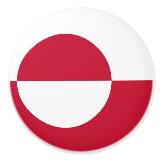 Keramische draaiknop met vlag van Groenland Keramische Knop (Voorkant)