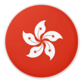 Keramische draaiknop met vlag van Hong Kong Keramische Knop (Voorkant)