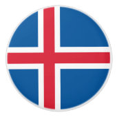 Keramische draaiknop met vlag van IJsland Keramische Knop (Voorkant)